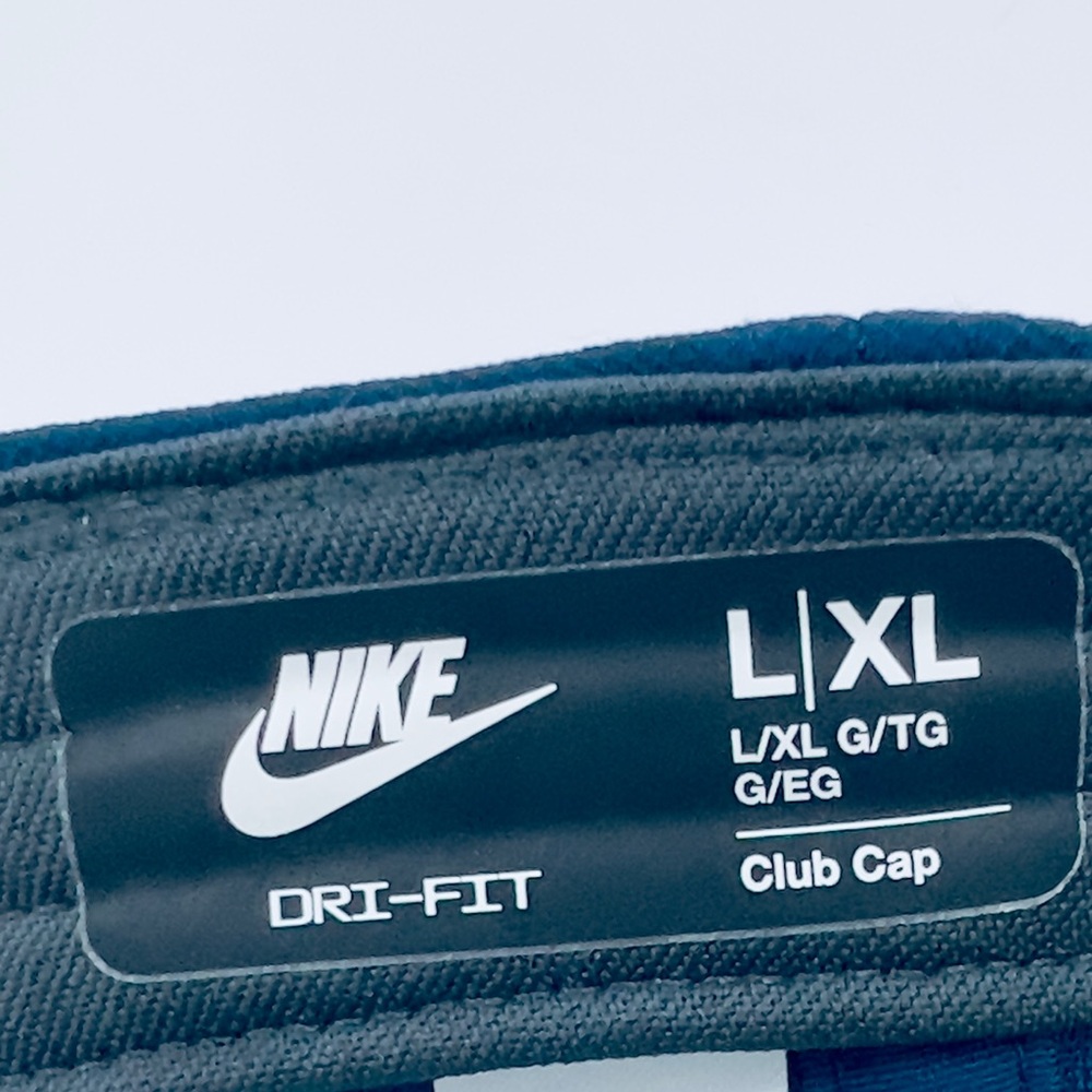 NIKE HAT/CAP UNISEX, NAVY BLUE COLOR, UNISEX, ADJ STRAP, WHITE LOGO EMBROIDERED - Picture 8 of 13